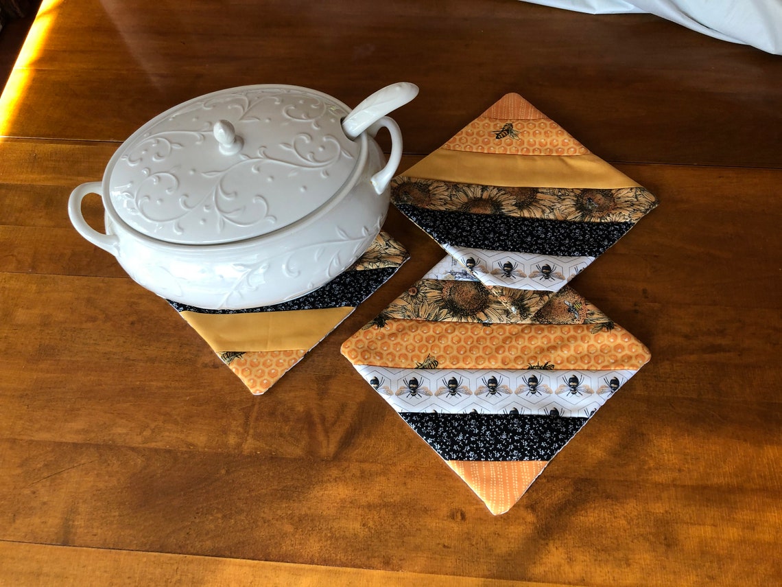 How to Make String Pieced Potholders quilted Potholder PDF Etsy