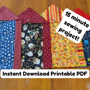 15 Minute Table Runner Pattern PDF Download, 4 Seam Table Runner Tutorial, Super Quick Beginner Sewing Project