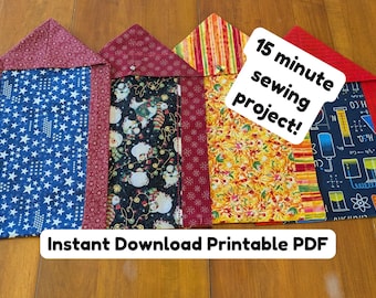 15 Minute Table Runner Pattern PDF Download, 4 Seam Table Runner Tutorial, Super Quick Beginner Sewing Project