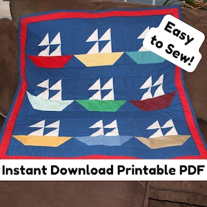 Simple Sailboat Quilt Tutorial - PDF Download