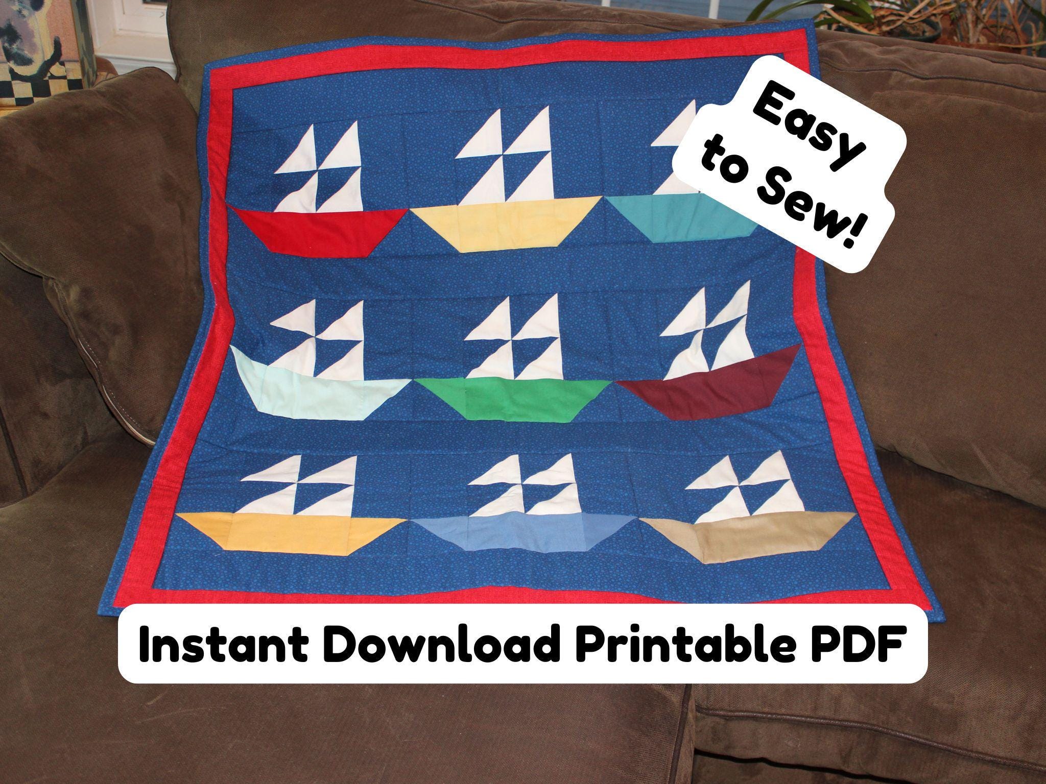 Sailboat quilt block pattern - Etsy 日本