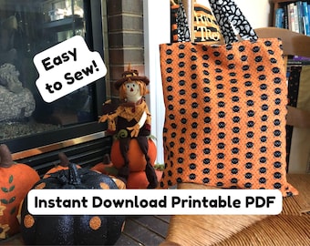 Halloween Trick-or-Treat Bag Sewing Pattern: Reversible Candy Tote Bag (PDF Tutorial + Video)