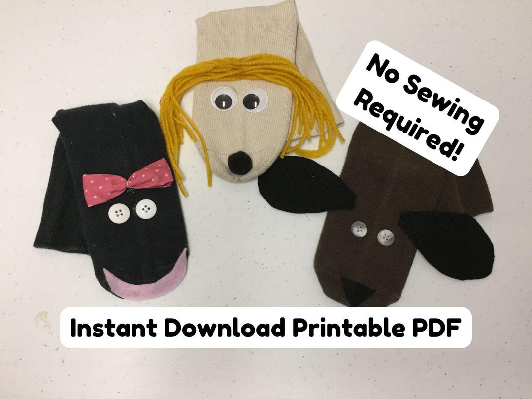 How to Make a Sock Puppet (no Sewing Necessary) - PDF Download - Etsy