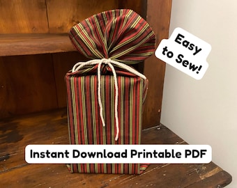 Reusable Fabric Gift Bag Sewing Pattern PDF – Make in ANY size! Eco-Friendly Sack