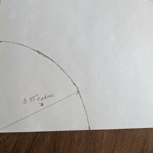Tutorial Step Photo:  Showing drawing of updated brim piece in progress.
