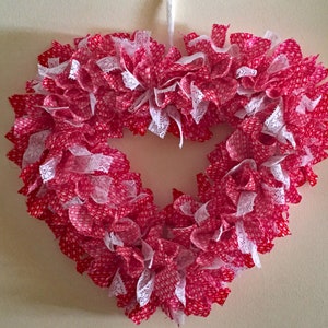 DIY Farmhouse Valentine Heart Rag Wreath Tutorial - PDF Download