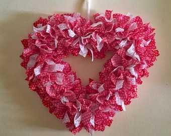 DIY Farmhouse Valentine Heart Rag Wreath Tutorial - PDF Download