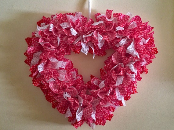DIY Farmhouse Valentine Heart Rag Wreath Tutorial - PDF Download