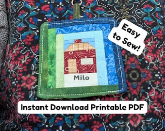 Quilter's Name Tag Pattern | Paper Pieced & Traditional (PDF Download)
