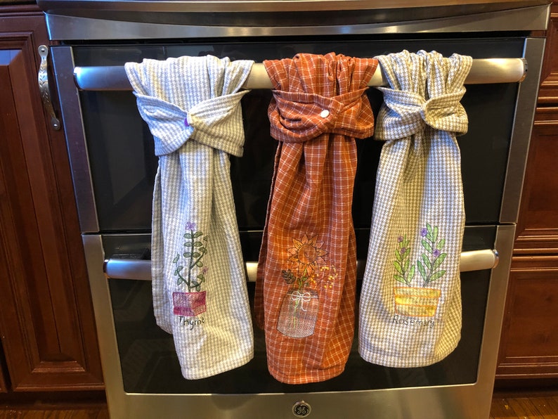 Sample towels with kam snaps