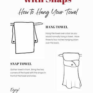 Included with purchase a handy instruction sheet to show how to hang the towels. Perfect when giving towels as gifts!
