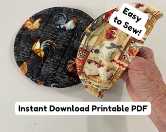 Mini Oven Mitt Sewing Pattern | Pinch Potholder PDF Tutorial | Quick Scrap Buster
