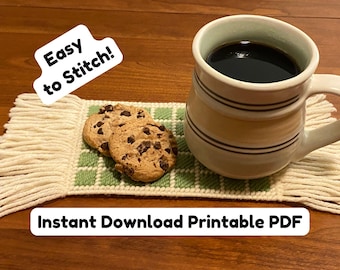 Scotch Stitch Mug Rug Tutorial and Pattern - PDF Download