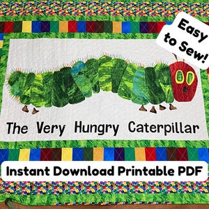 Caterpillar Quilt Pattern PDF, Horizontal Quilt Panel Idea, Instant Download