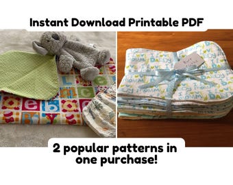 Baby Sewing Pattern Bundle: Waterproof Diaper Changing Mat & Burp Cloth, Gift Tags (PDF Download)