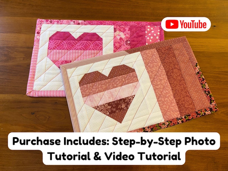 Heart Mug Rug Pattern: Valentine's Day or Mother's Day Sewing Project (PDF Download) image 2