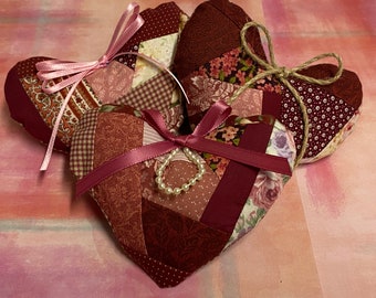 Crazy Patchwork Heart Quilt Pattern - PDF Download