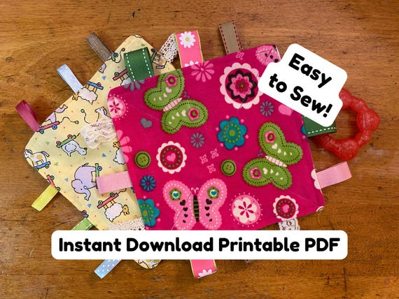 DIY Crinkle Tag Toy Pattern PDF – Baby Sensory Toy Sewing Tutorial – Easy Beginner Project