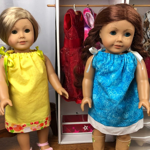 How to sew a Simple PIllowcase Doll Dress for 18-inch Doll Tutorial - PDF Download