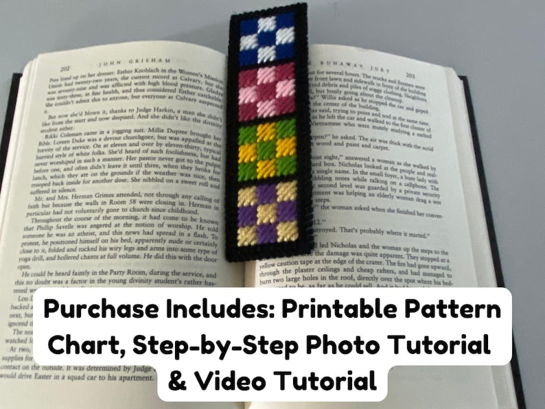 Nine Patch Bookmark Pattern – Plastic Canvas Bookmark PDF Tutorial ...