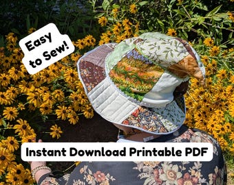 Slouchy Patchwork Witch Hat PDF Tutorial & Pattern | DIY Halloween Hat Sewing Tutorial | Beginner Costume or Cosplay Sewing Project