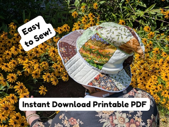 Slouchy Patchwork Witch Hat PDF Tutorial & Pattern | DIY Halloween Hat Sewing Tutorial | Beginner Costume or Cosplay Sewing Project