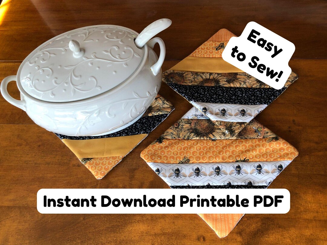 String Pot Holder Tutorial How to Make String Pieced Potholders (quilted Potholder) - PDF Download ...