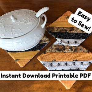 How to make String Pieced Potholders (Quilted Potholder) - PDF Download