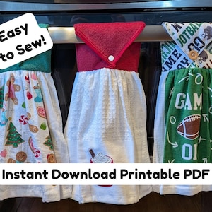 DIY Easy Hanging Washcloth Kitchen Towel Tutorial - PDF Download