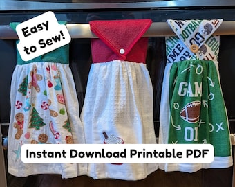 DIY Easy Hanging Washcloth Kitchen Towel Tutorial - PDF Download