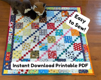 I Spy Quilt Pattern PDF – Charm Pack Quilt Pattern – Baby Activity Mat, Crib, Toddler & Twin Quilt – Beginner Friendly Quilt Pattern