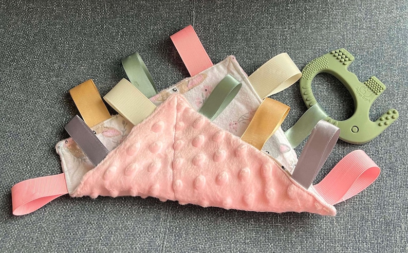 Second Sample Crinkle tag toy showing back with soft fabric.