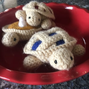 Patrón de crochet de tortuga pastel