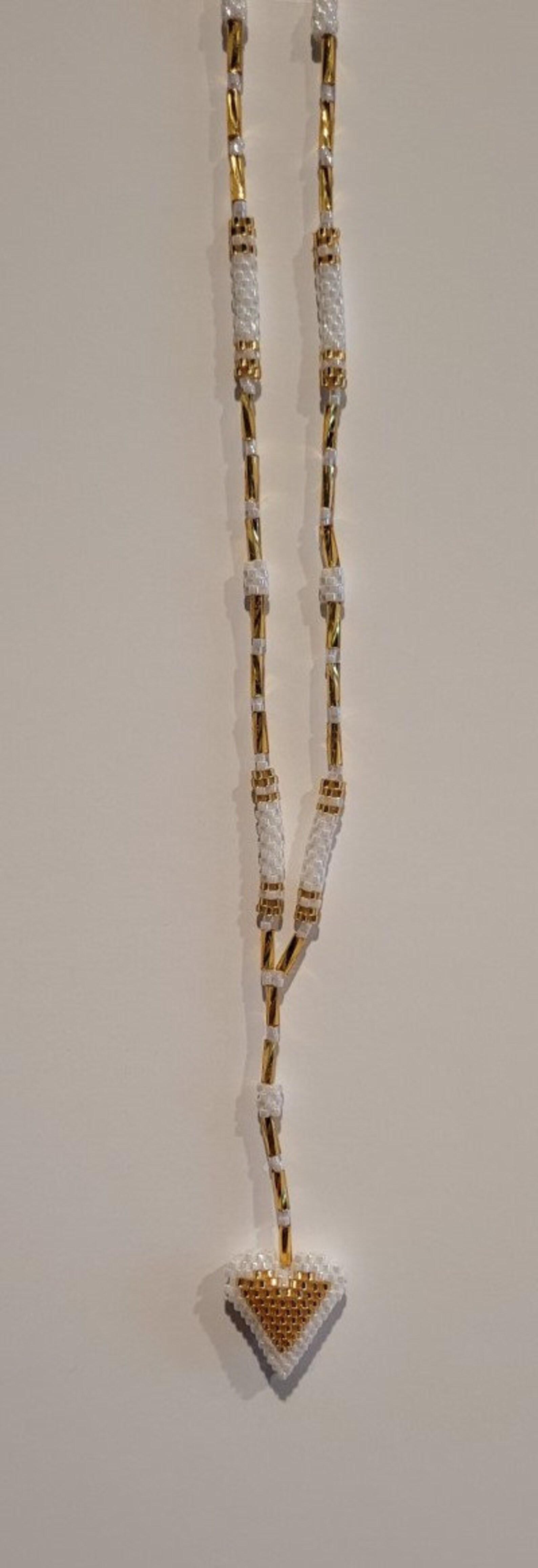 Handcrafted Beaded Jewelry Prison Art White and Gold Heart Etsy