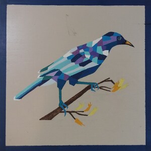 Acrylic Bird on oak wood