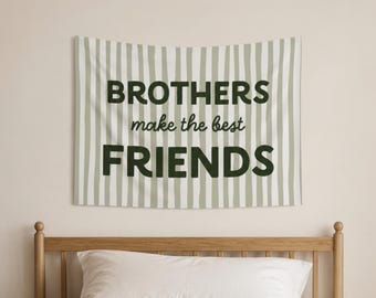 Bandera "Los hermanos son los mejores amigos", decoración para la habitación de hermanos, decoración de pared para la habitación de niños, letrero para habitación compartida de niños, adorno de pared para sala de juegos