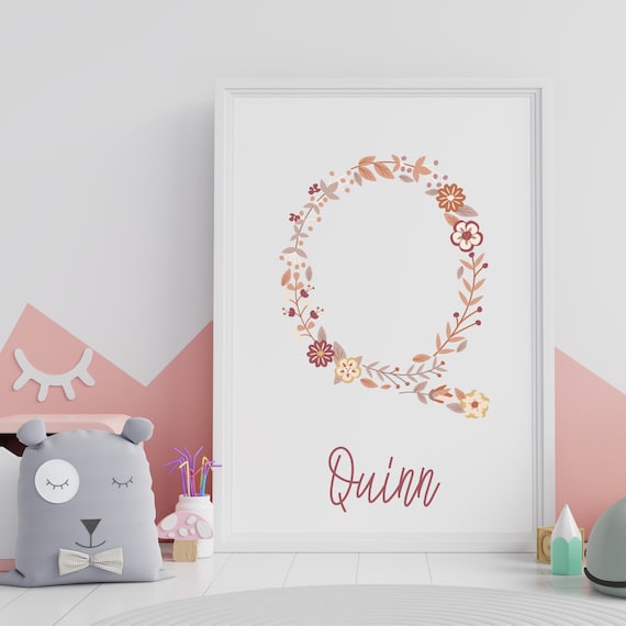 Custom Initial Print Name Printable Personalized Name Wall - Etsy