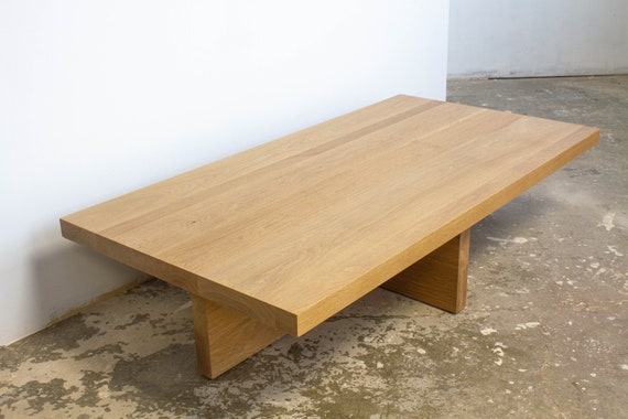 White Oak Coffee Table Rectangle Free Shipping Designed With Etsy