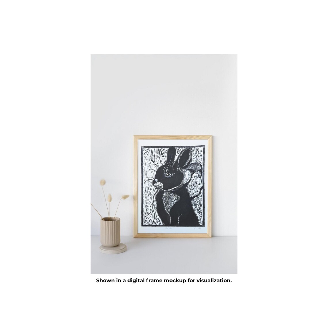 Fae Bun Magical Bunny Print – White or Black Paper – Hand Printed ...