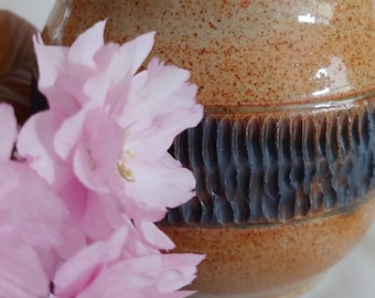 Medium Stoneware "Manilva" Vase Handmade Wheelthrown Carved Vase