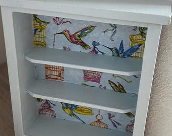 Blue Birdcage Bookcase Dollhouse Miniature 1:12 Scale