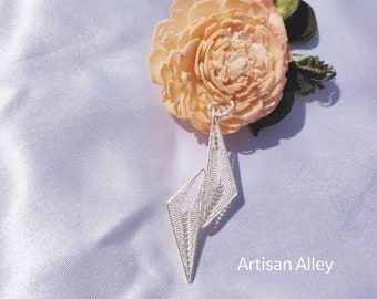 1x CIONDOLO ARGENTO STERLING BRILLANTE CZ FIBBIA PERLA SPILLA - Foto 9