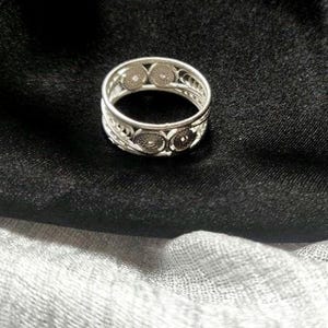 Silver 925 filigree band ring, Non-adjustable, Handmade jewelry, Gift for her, Birthday gift, Sterling silver ring, US sizes 8 and 8.5