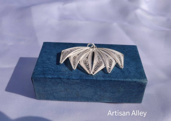 Handmade in Malta Jewelry Gift Dainty silver 925 filigree lace triangle pendant Gift for Her Maltese Jewellery