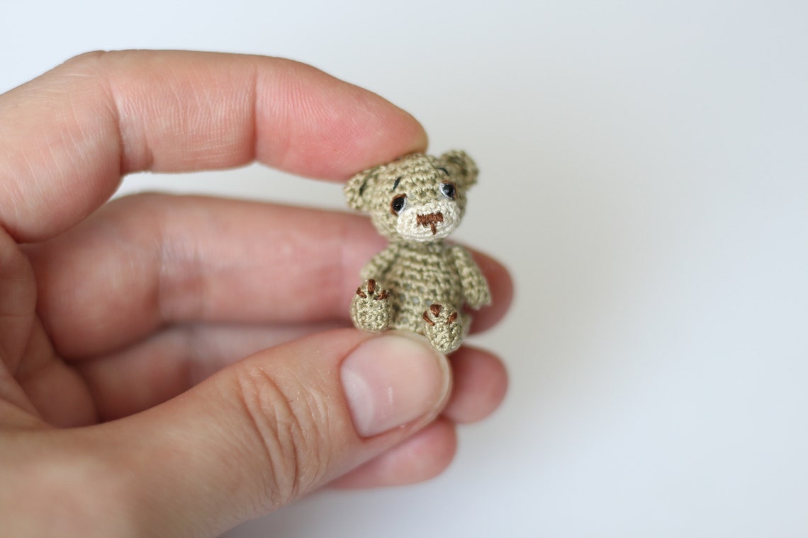 Micro teddy bear Micro miniature bear Tiny animal toys | Etsy