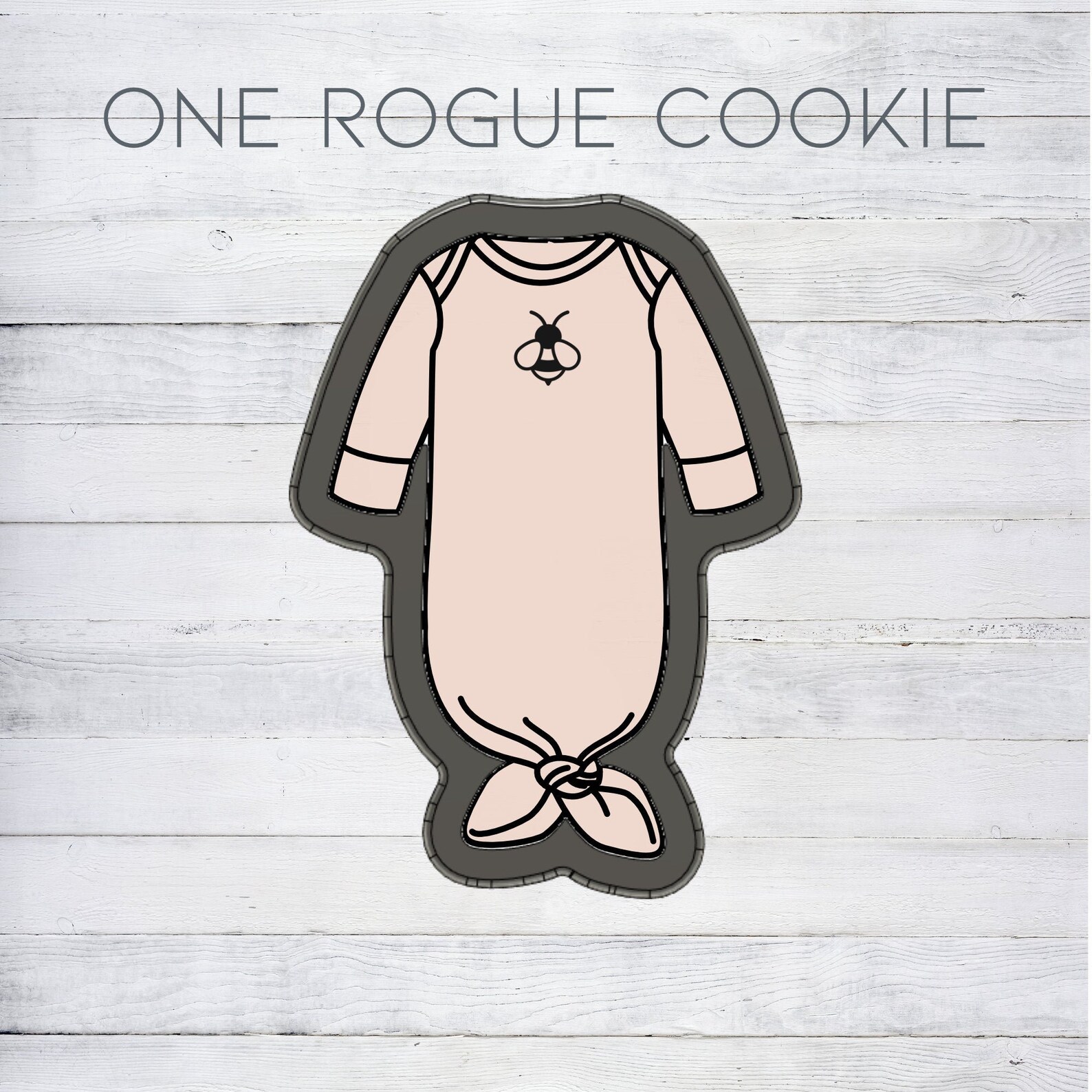 Knotted Baby Gown Cookie Cutter Baby Sleeper Cookie Cutter Etsy