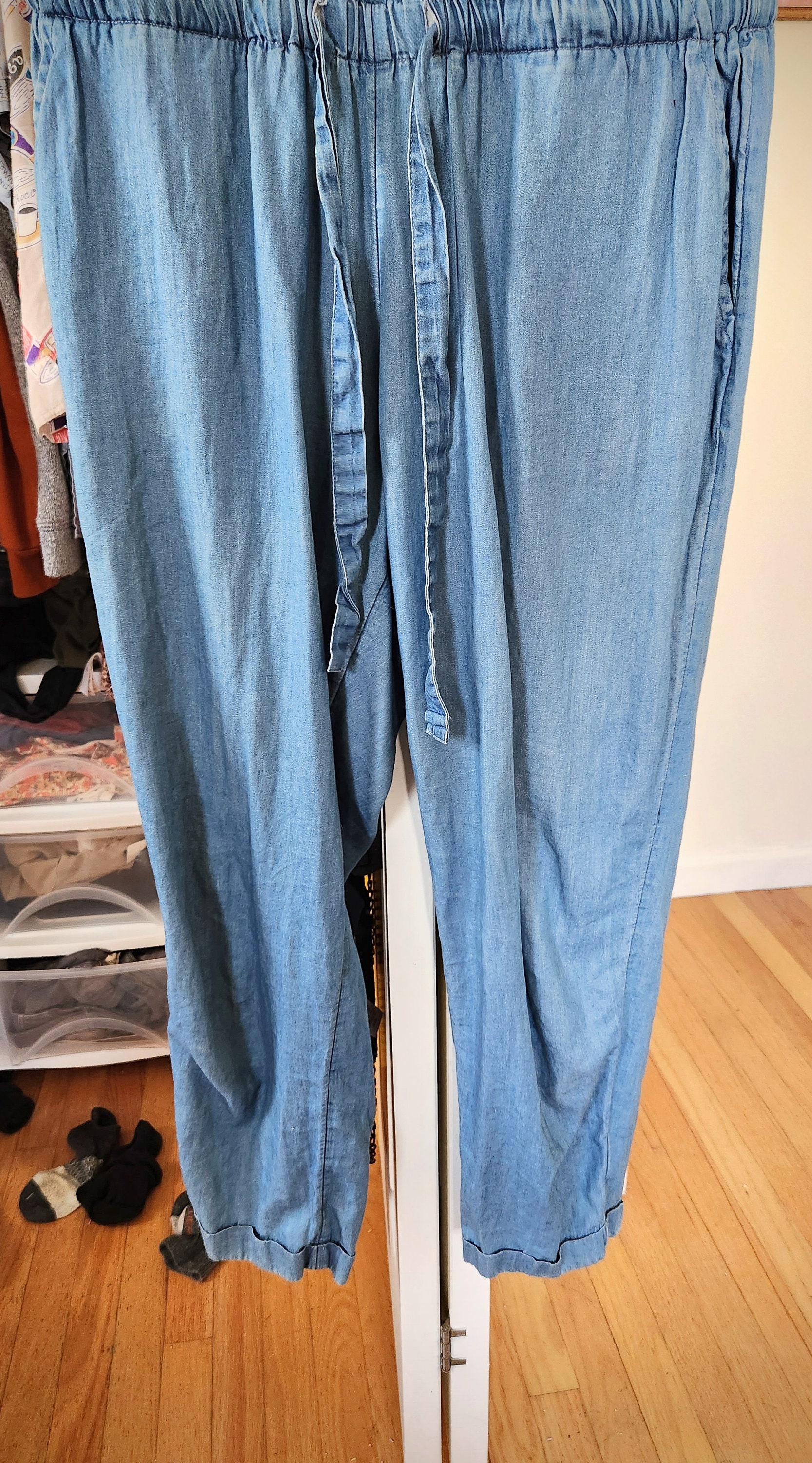 Hand Embroidered Chambray Denim Jumpsuit old Navy Size Small Etsy