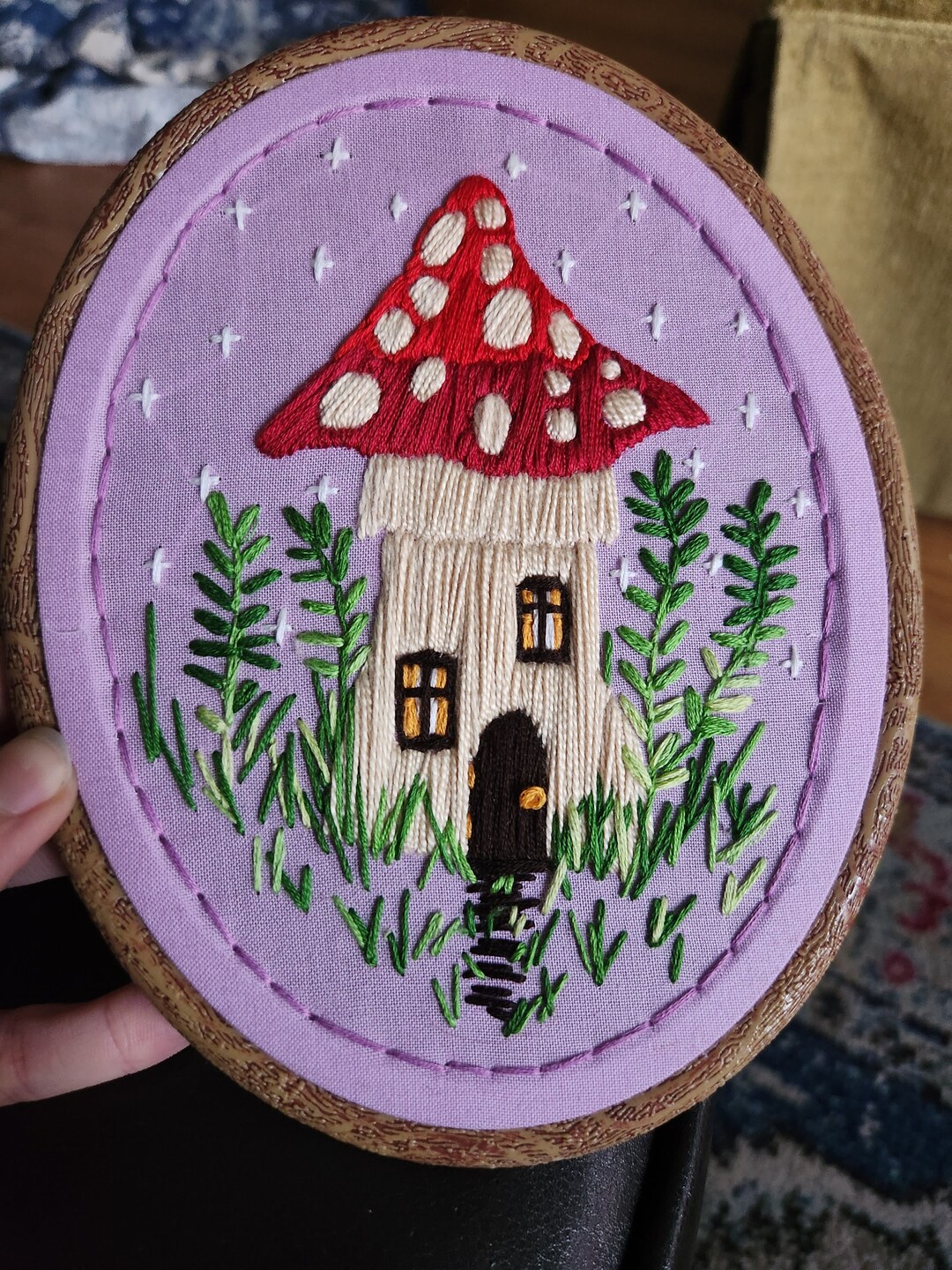 Mushroom Amanita Fairy House Embroidery - Etsy