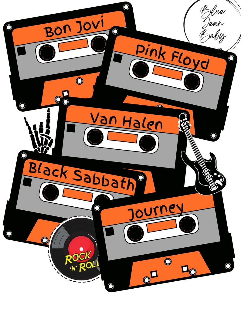 Rock N' Roll PNG | Vintage Cassette Tapes | Digital File | PNG ...