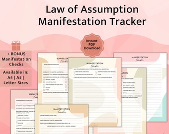 PRINTABLE Law of Assumption Manifestation Tracker | Manifestation Journal | Neville Goddard | Manifestation Checks | Law of Attraction